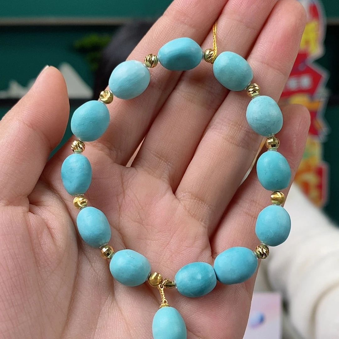 绿松石18K金镶嵌珠宝奇石