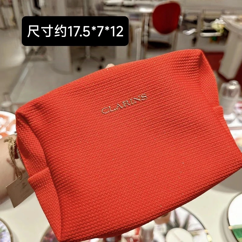 【1个装】17.5×12×7cm红色布面新年喜庆闪闪化妆包大容量