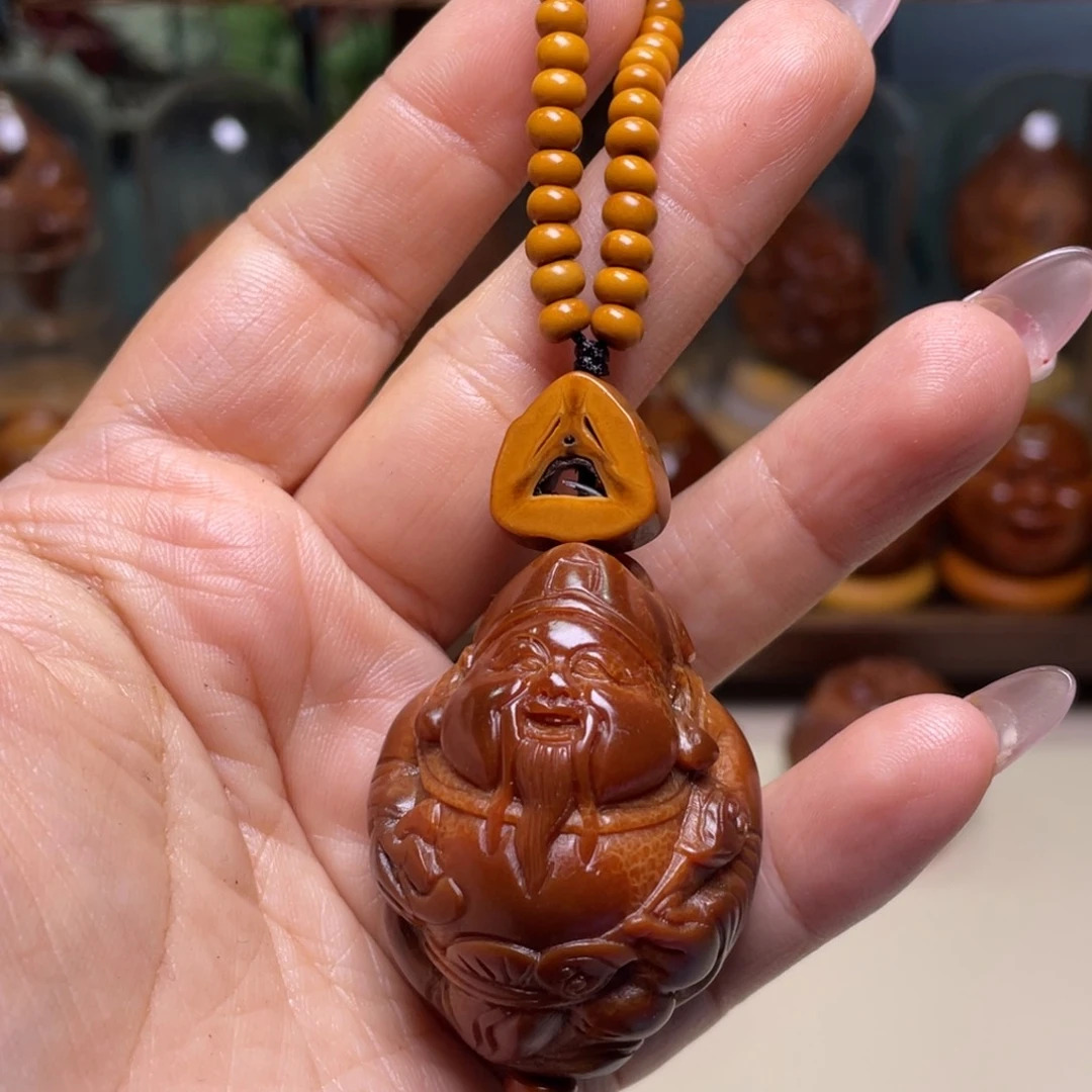 佛螺菩提吊坠玉华财神富贵脸链子一套