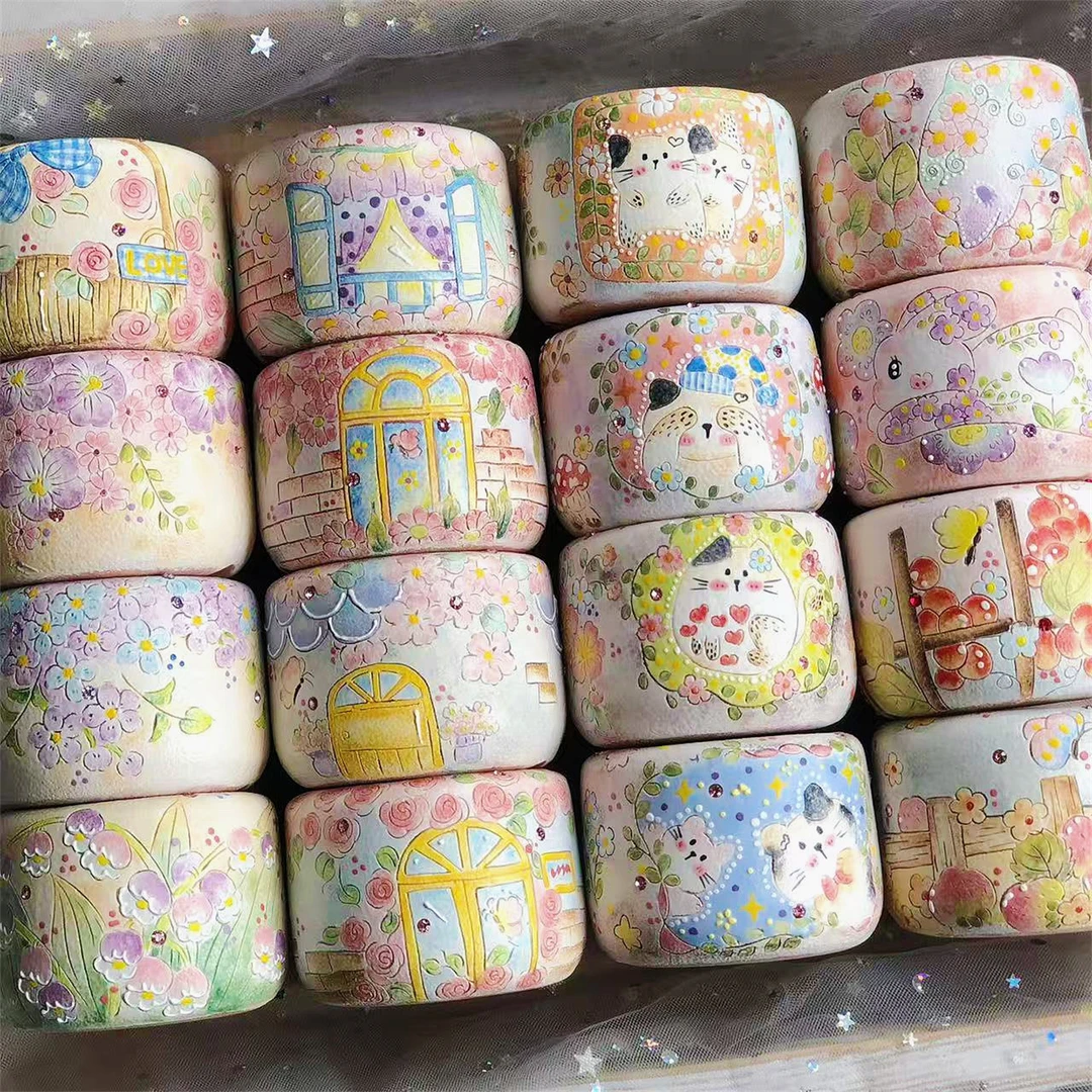 优格花器新款小美手工花卉多肉花盆透气可爱吸水镶钻清醒控型桌面