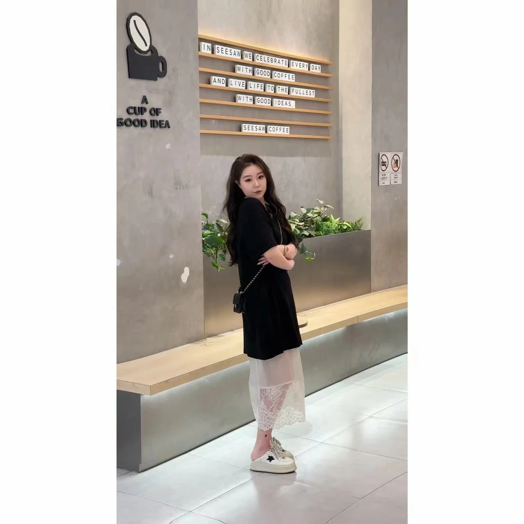 琪琪怪怪大码女装【怦然心动】夏季慵懒松弛连衣裙+半身裙T14071QL