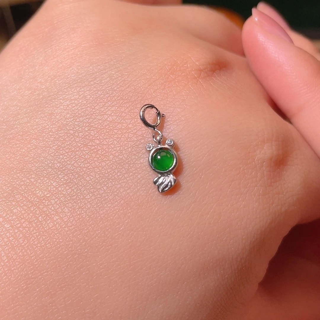 翡翠吊坠(不含链)银S925镶嵌