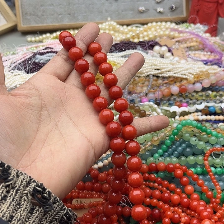 玛瑙/玉髓珠宝半成品未镶嵌一条12mm南红