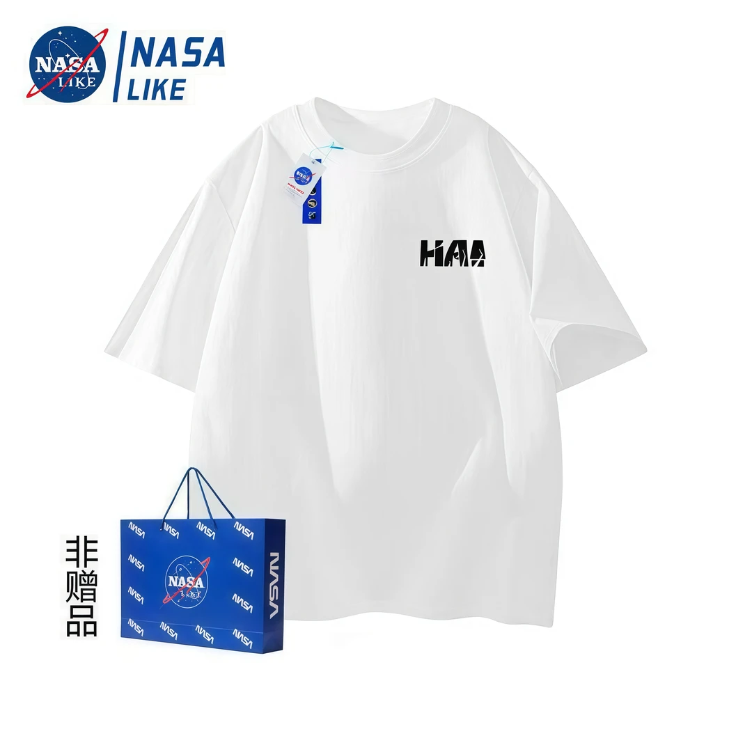 NASALIKE 夏季美式重磅纯棉短袖T恤男女ins潮牌街头宽松上衣百搭