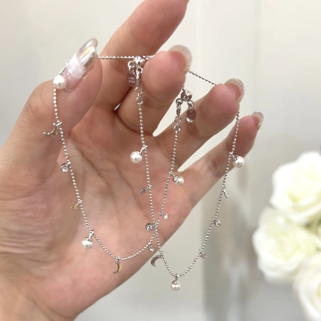925银手链 日月星辰手链时尚气质轻奢单圈叠戴小众设计百搭精致
