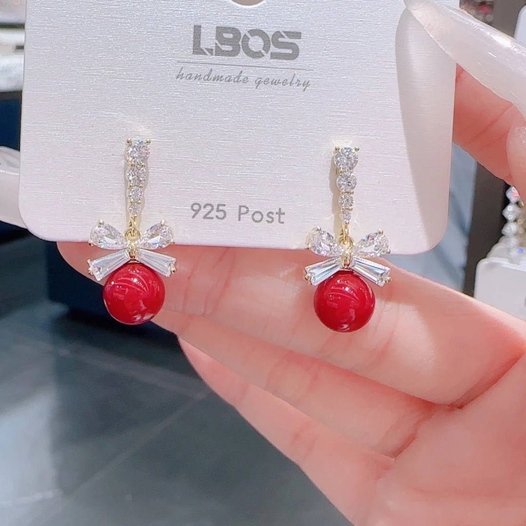 锆石铜合金925银耳环