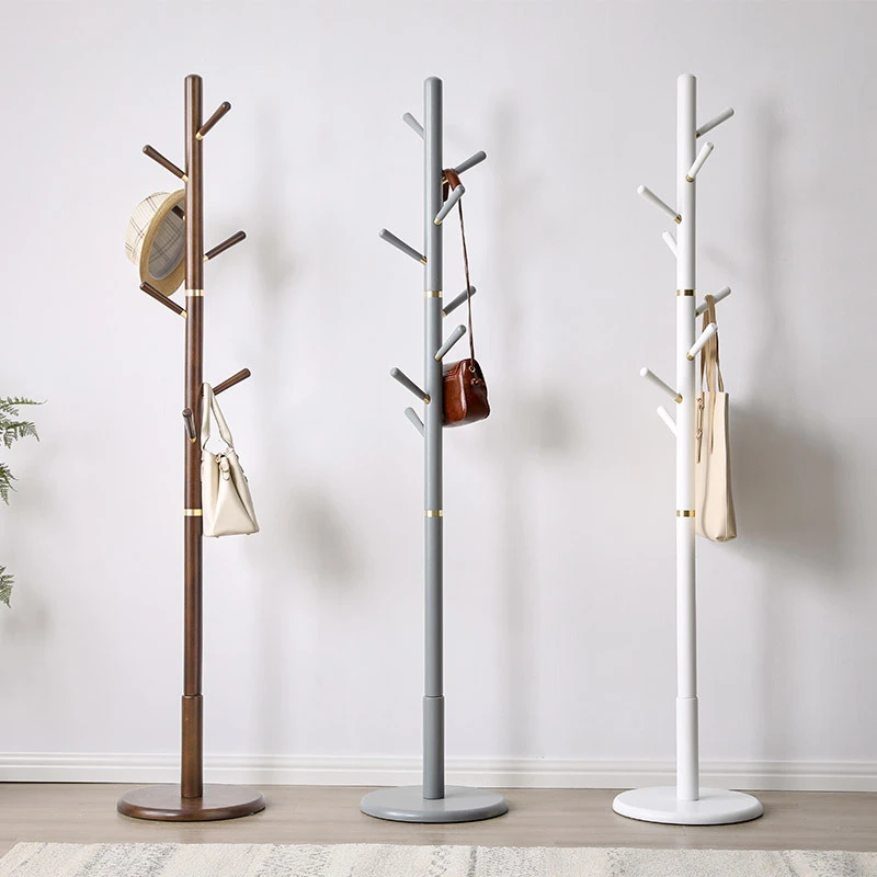 实木衣帽架落地挂衣架子挂衣架落地卧室简易置立式挂包客厅落地式