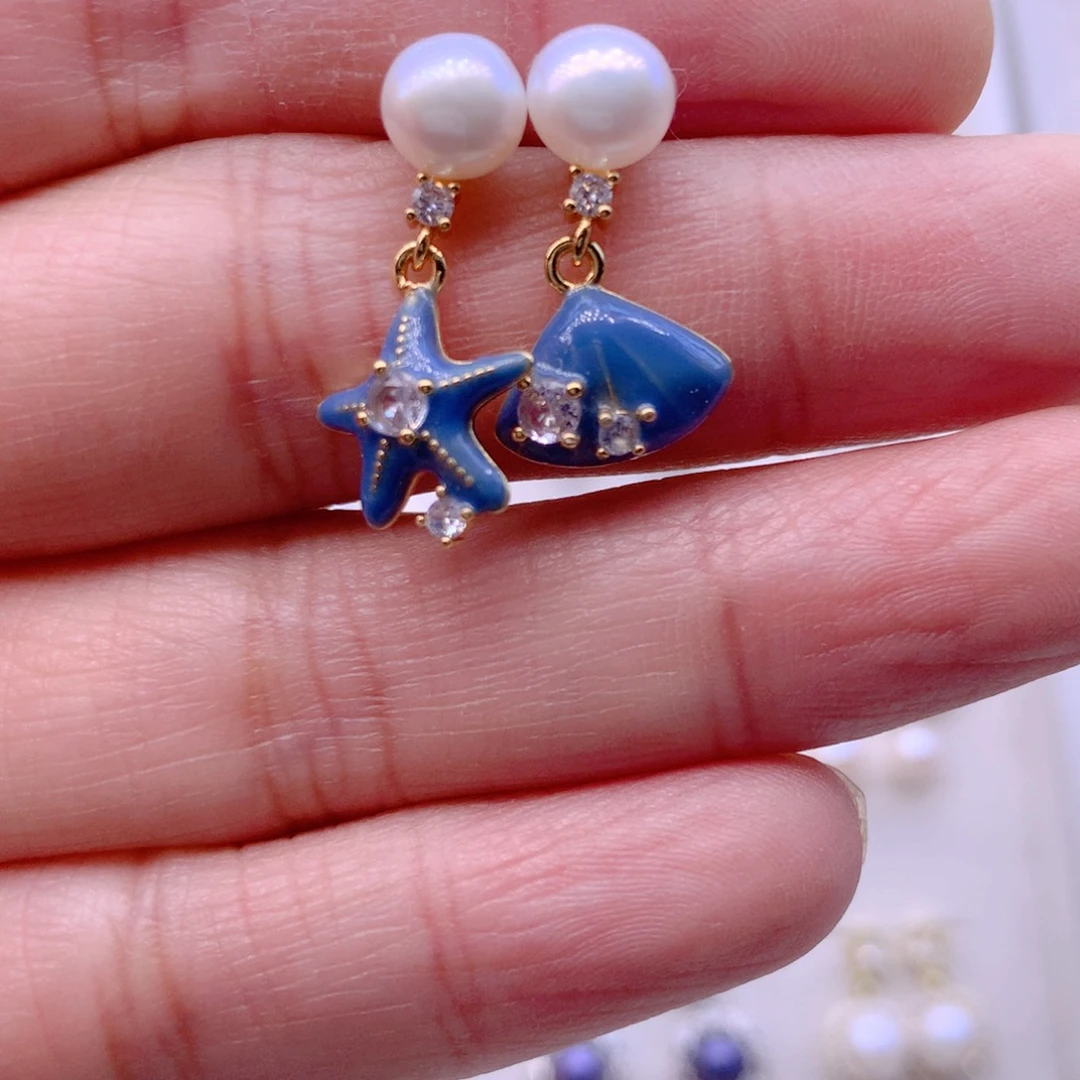 淡水珍珠耳饰合金