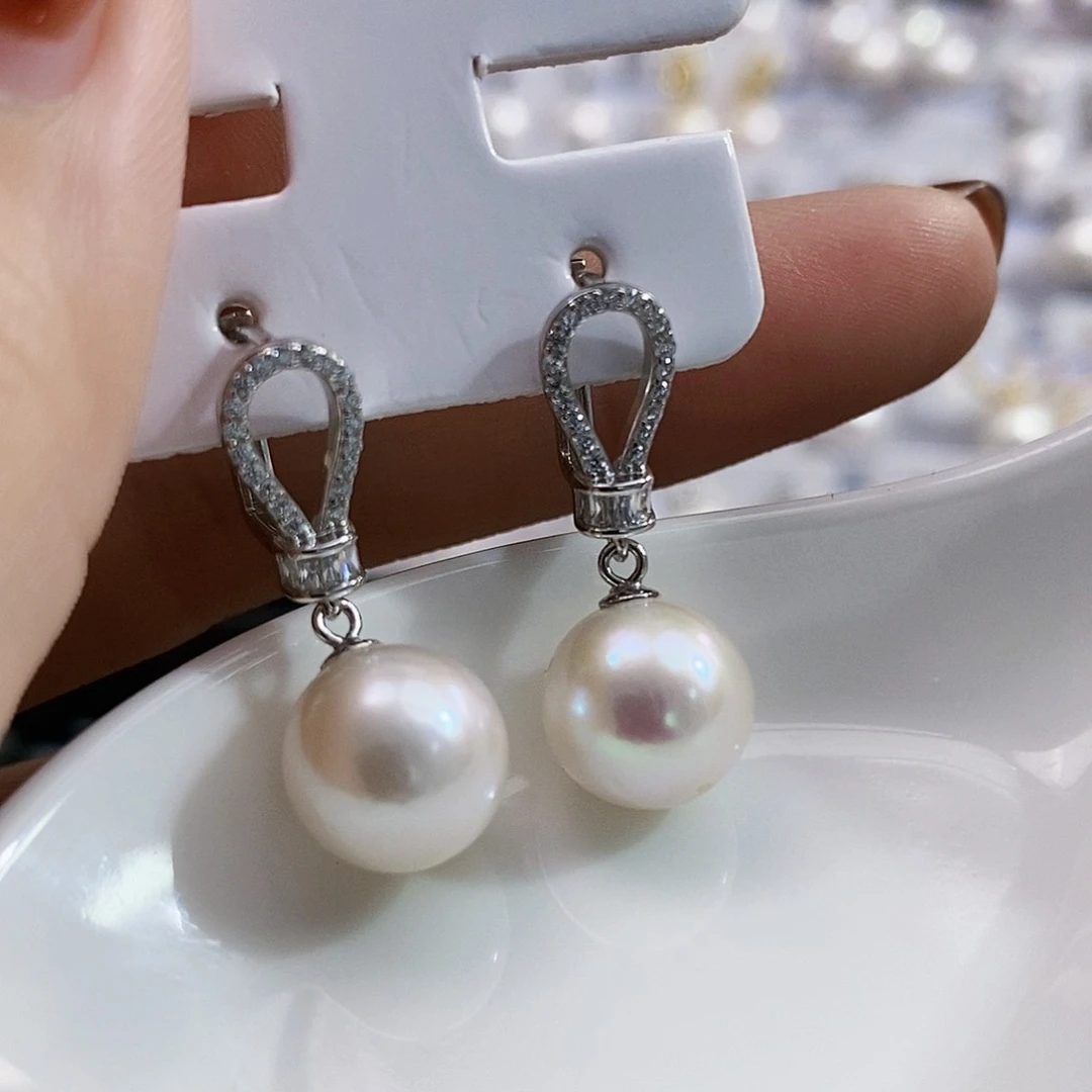 银S925镶嵌特价福利极光耳饰淡水珍珠