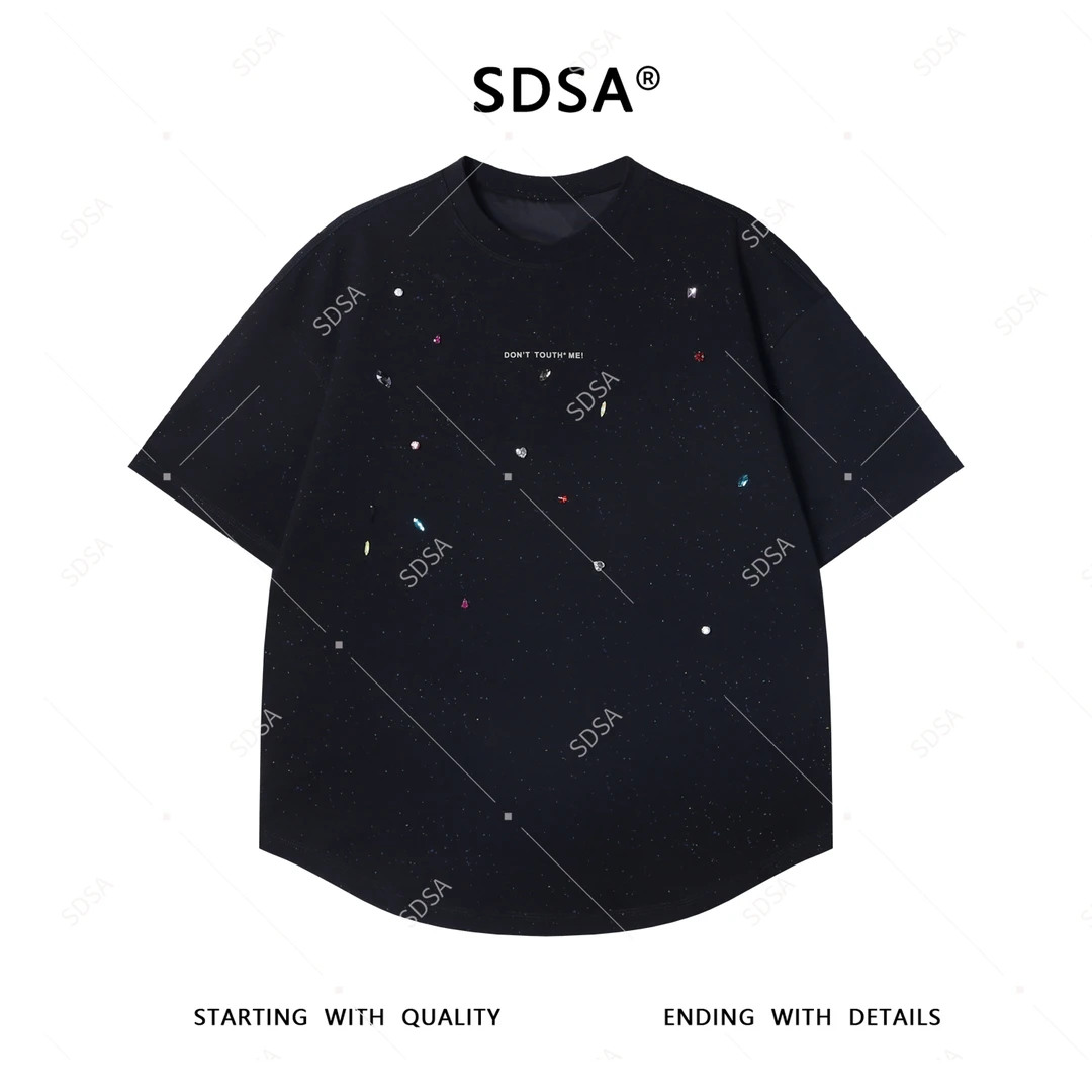 夏季高级感新款男士简约字母印花泼墨短袖T恤时尚百搭宽松上衣