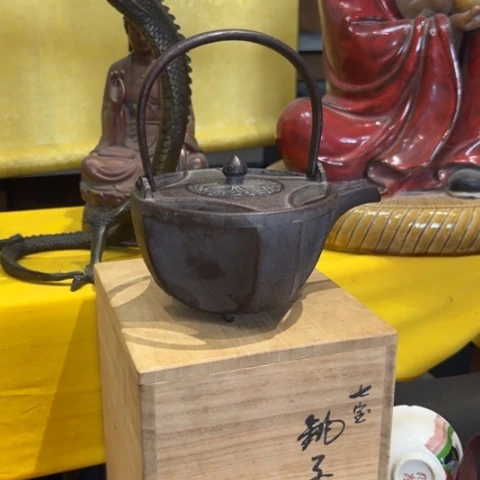 蜜安罐瓷香炉锡茶则