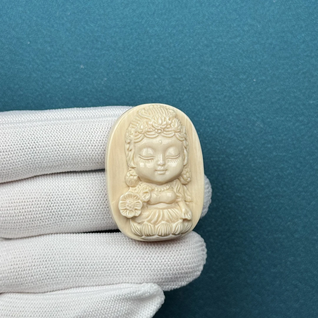 H99-73天然猛犸牙 度母宝宝 28*39.6*13mm一物一图假一罚十