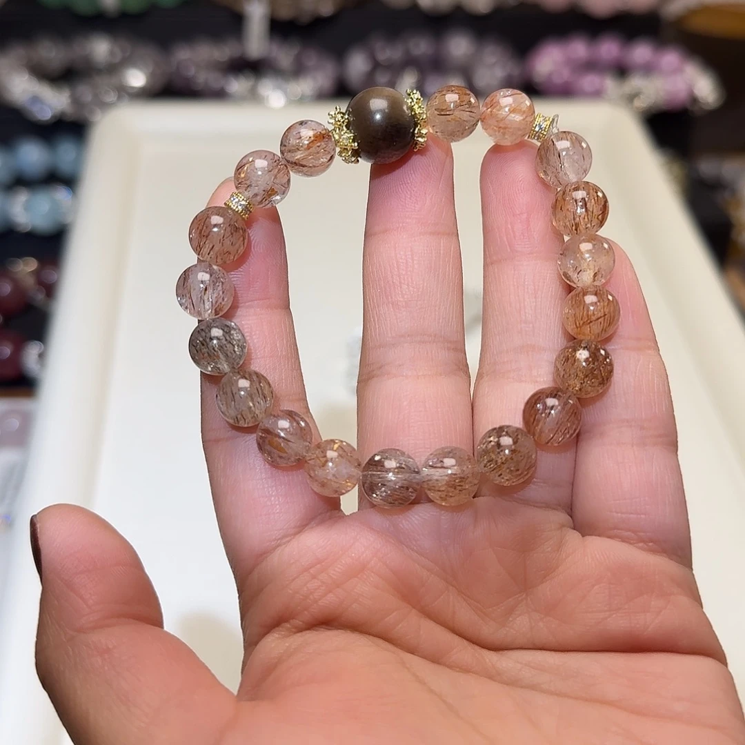 14K金镶嵌烟晶手链