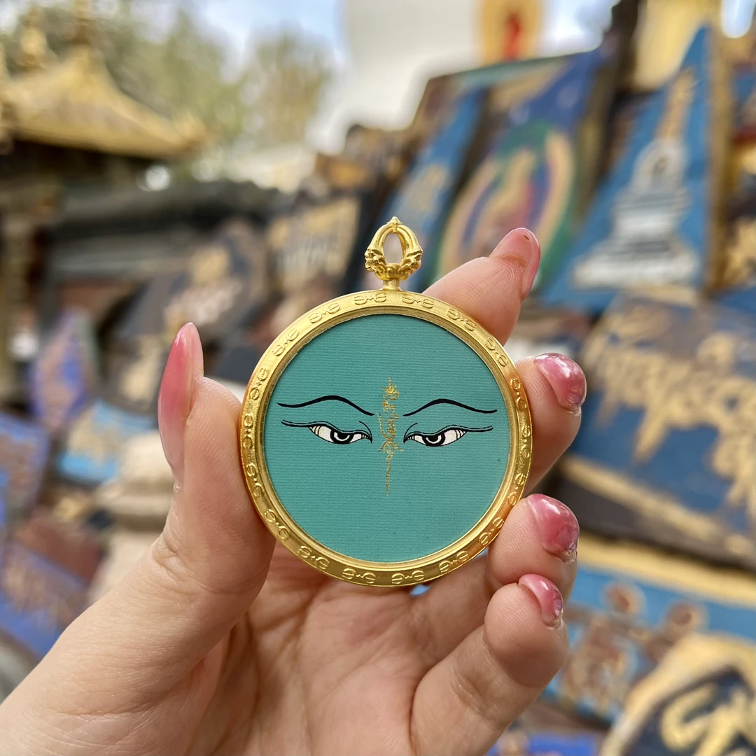 般若法眼手绘描金唐卡手绘五色法眼唐卡藏地师傅加持平安顺遂
