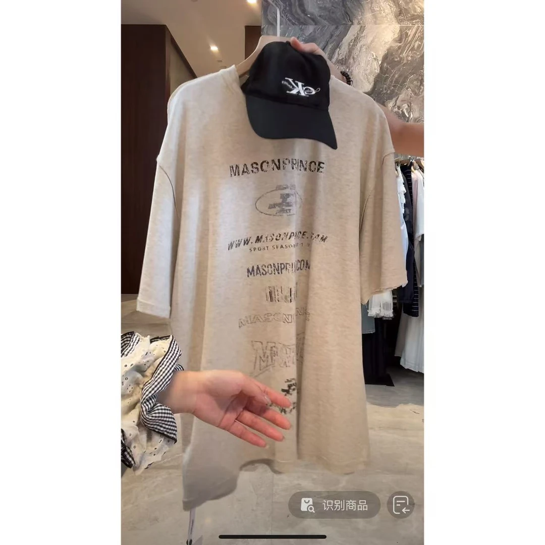 徐秋阳  褪色字母（大版型）春夏新款百搭时尚休闲短袖12786