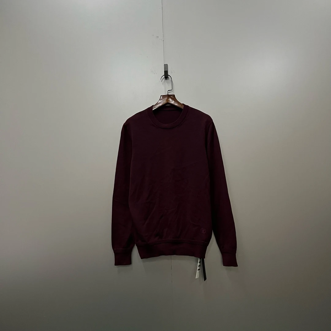 Louis Vuitton lv 酒红色刺绣小logo针织衫 XS码/95新/fg203244