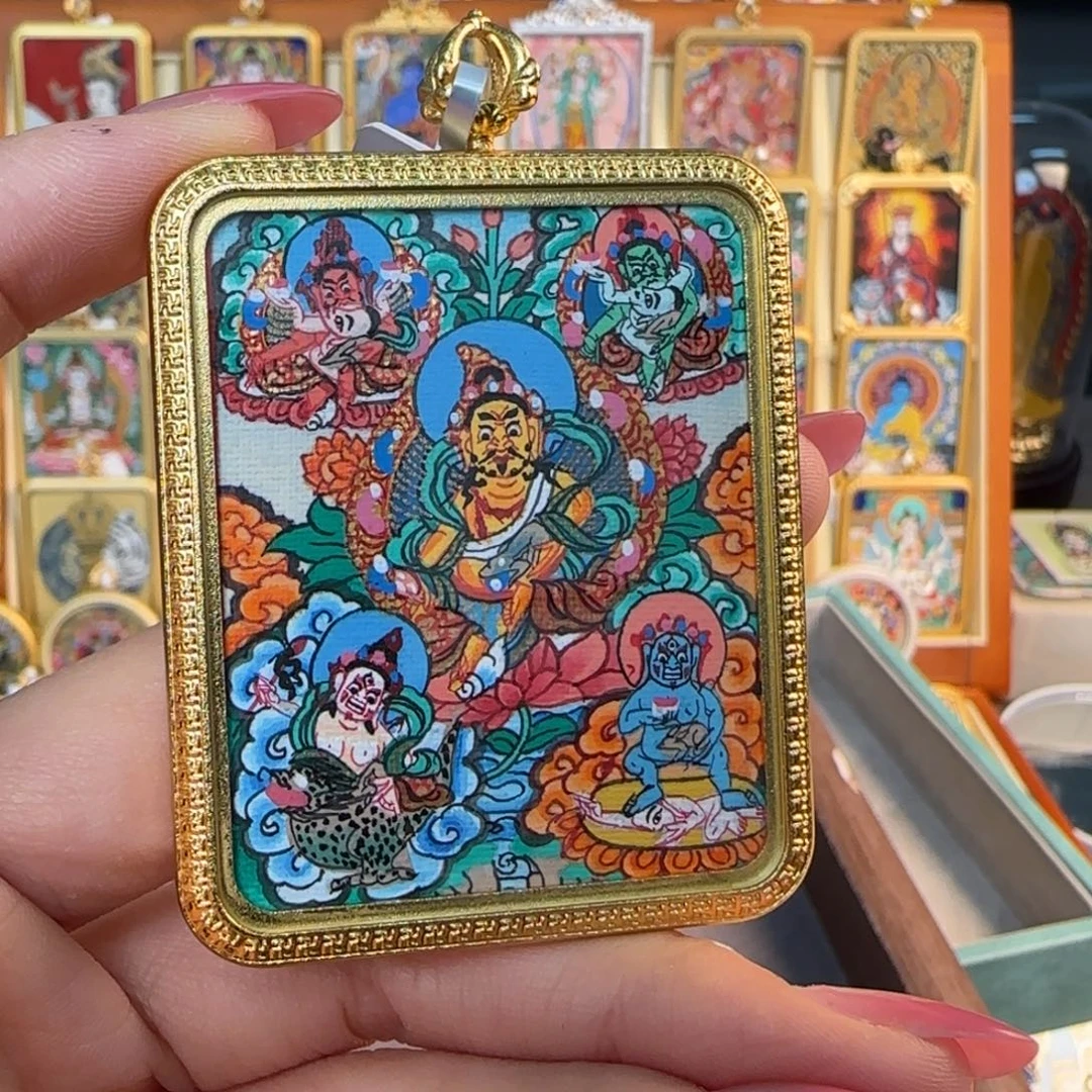 Q***)吊坠古祥手绘唐卡