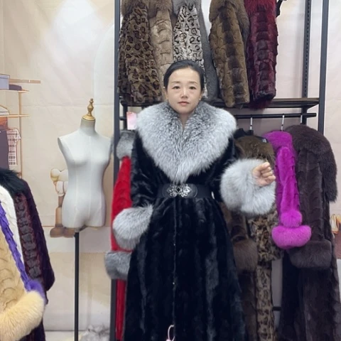 水貂长款大衣外套