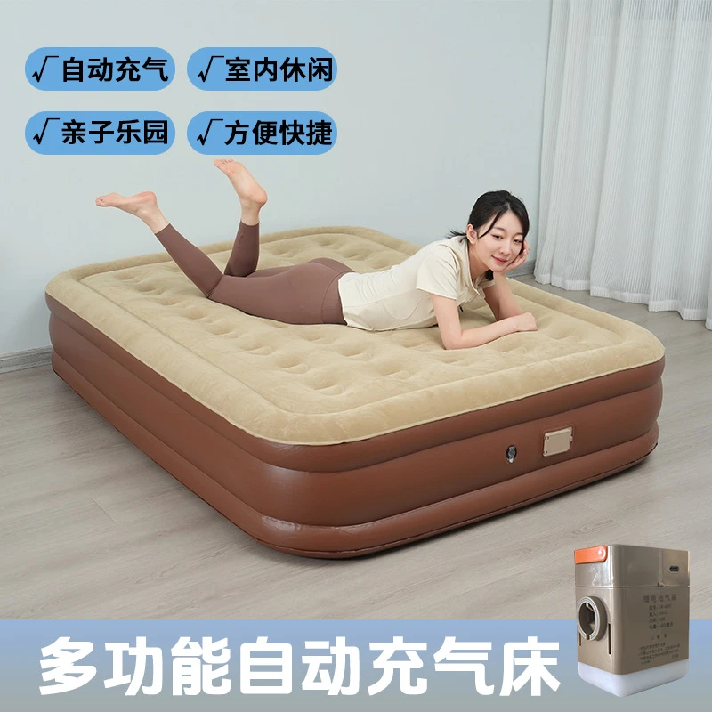 深圳充气垫床家用加厚双人床垫电动充气户外拉丝睡垫加厚露营