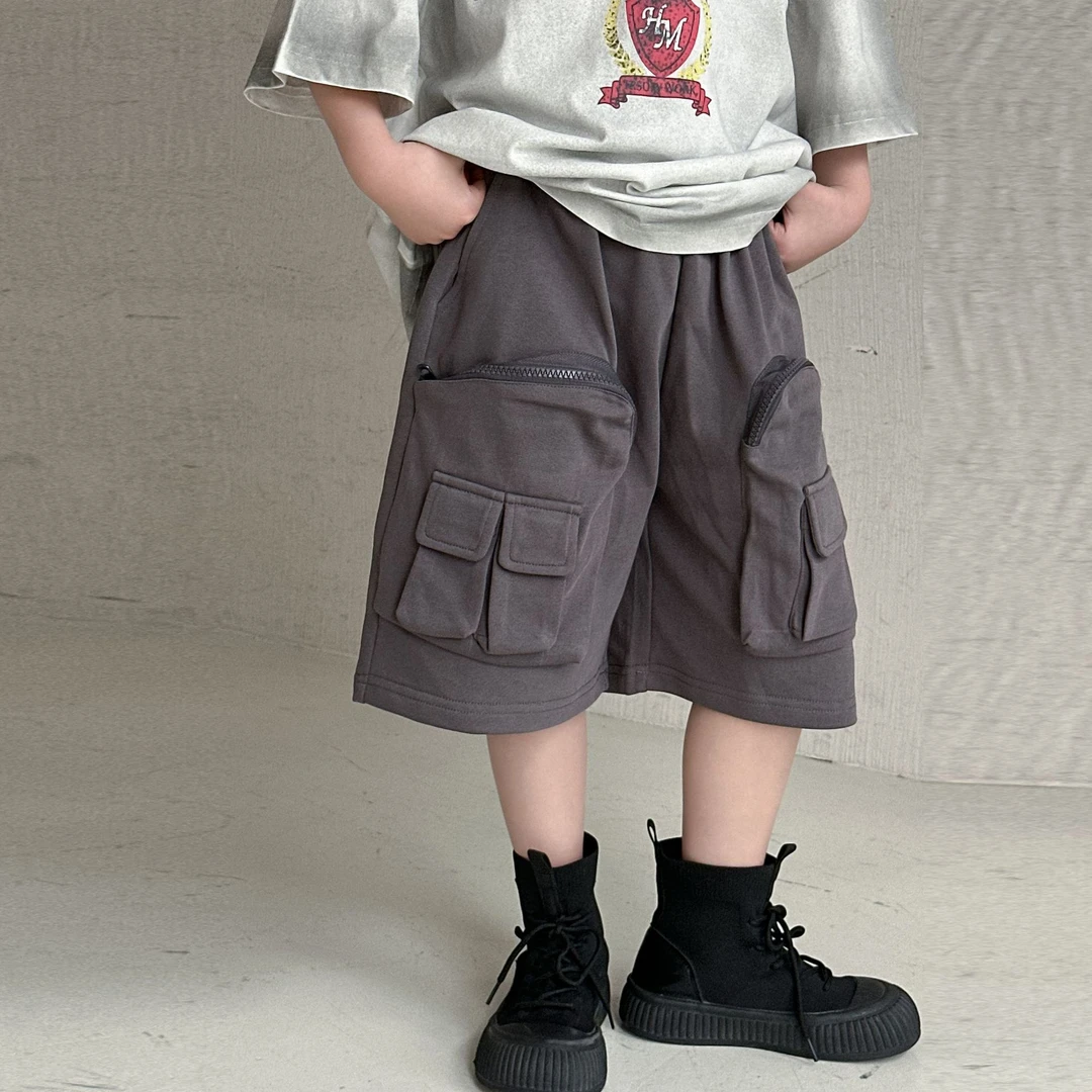 男童工装短裤夏款2025新款洋气儿童夏装五分裤中小童夏季裤子宽松
