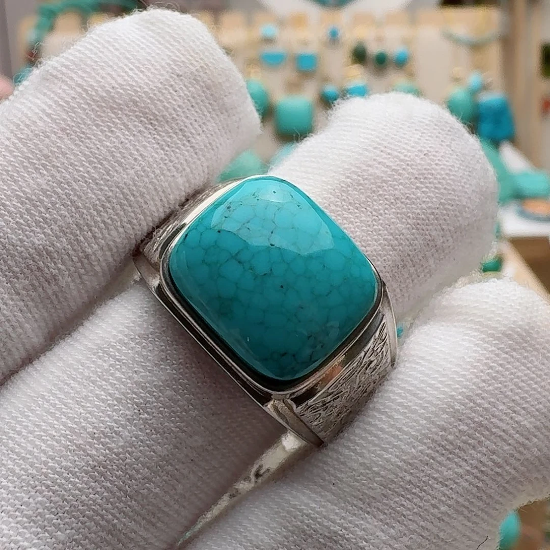 绿松石珠宝奇石银S925镶嵌