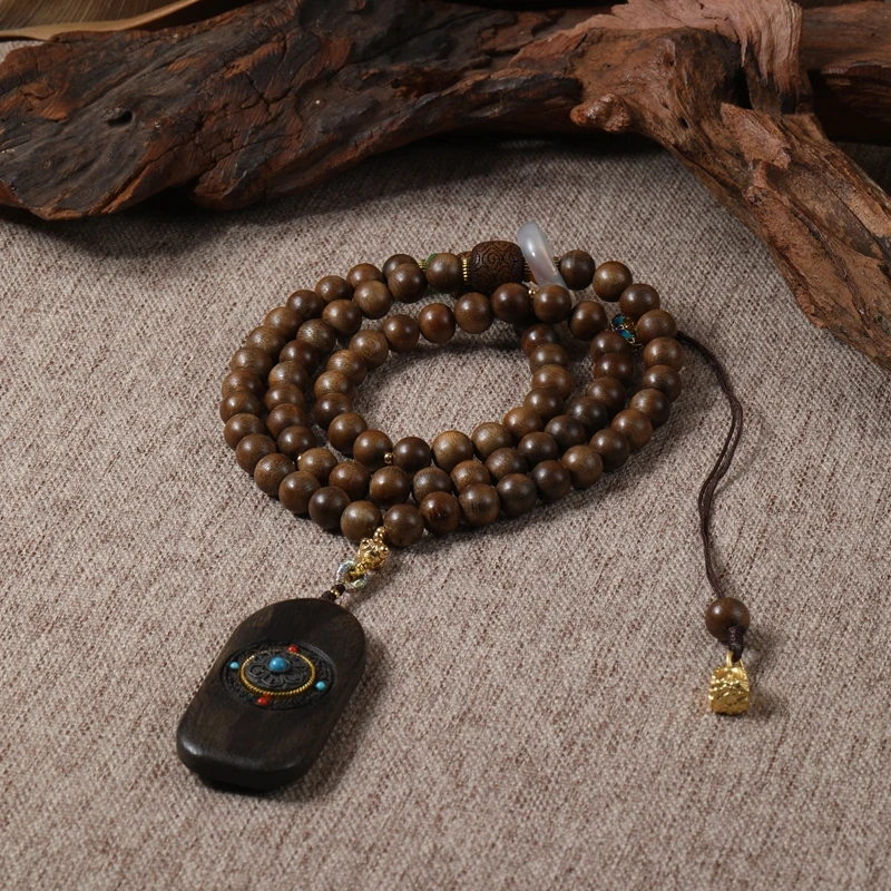 沉香多圈长串文玩好物QC0006