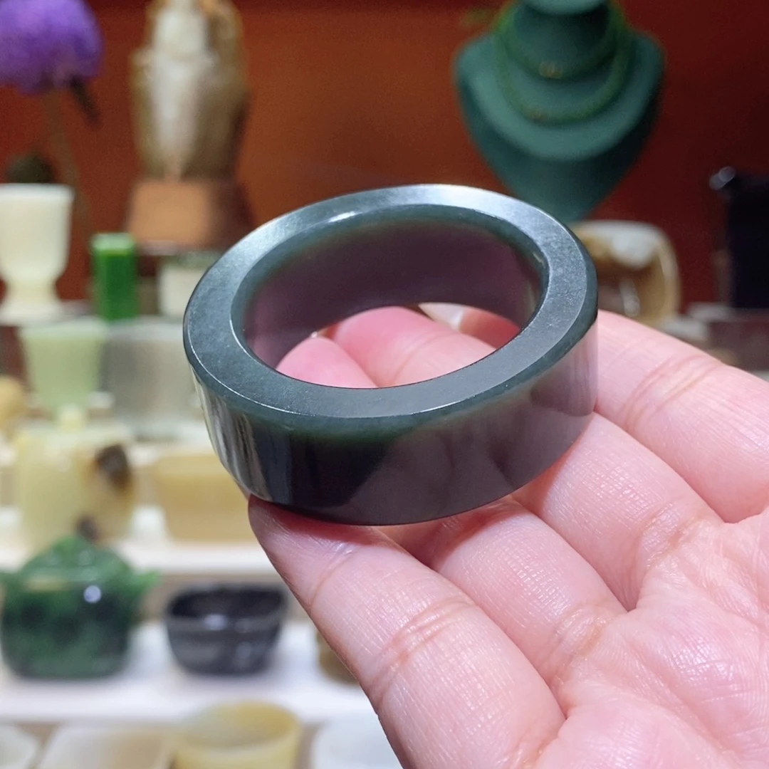 未镶嵌和田玉摆件和田玉青玉杯托/挂环