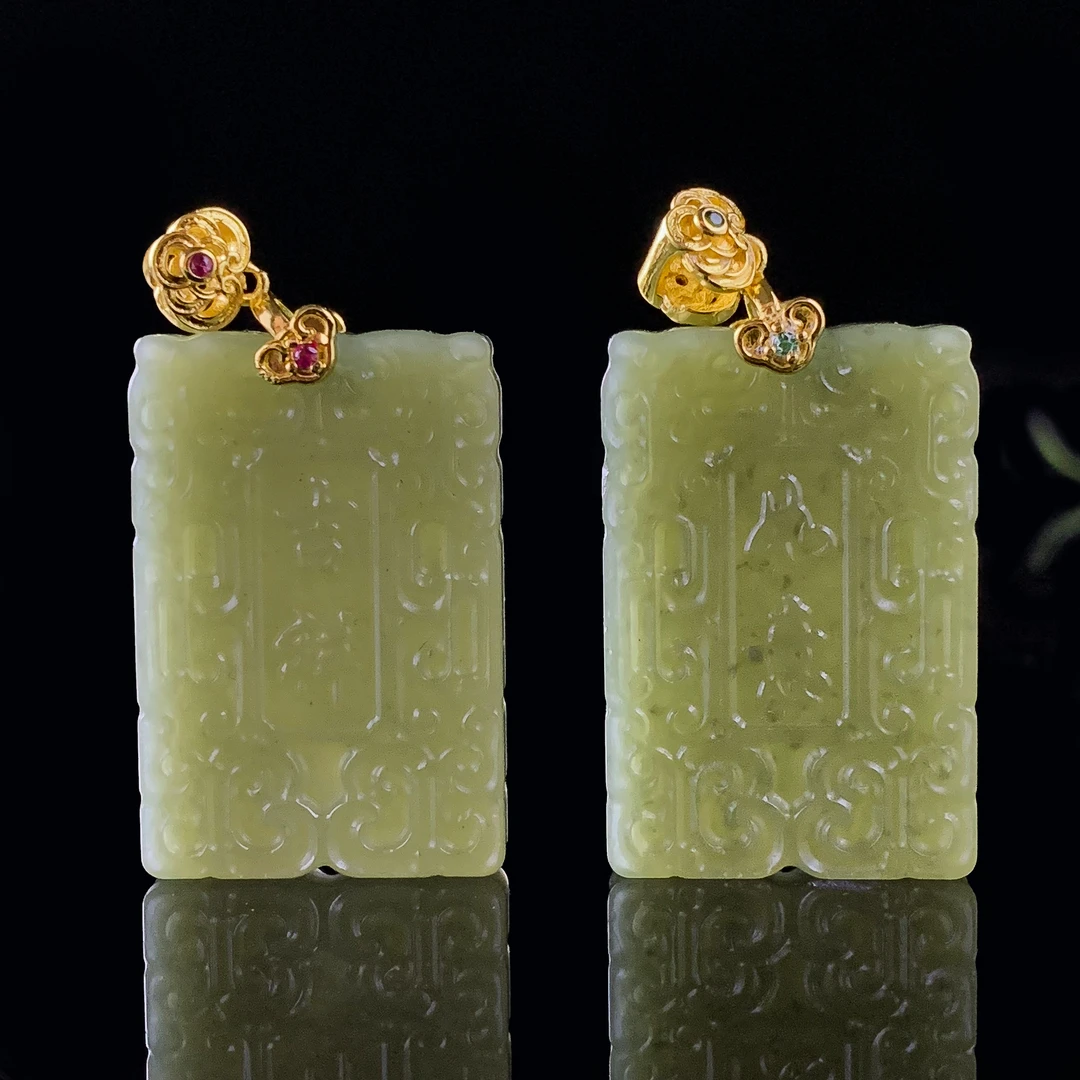 H4753【福嘟嘟】和田玉如意无事牌吊坠-送礼佳品-多样性只发一件