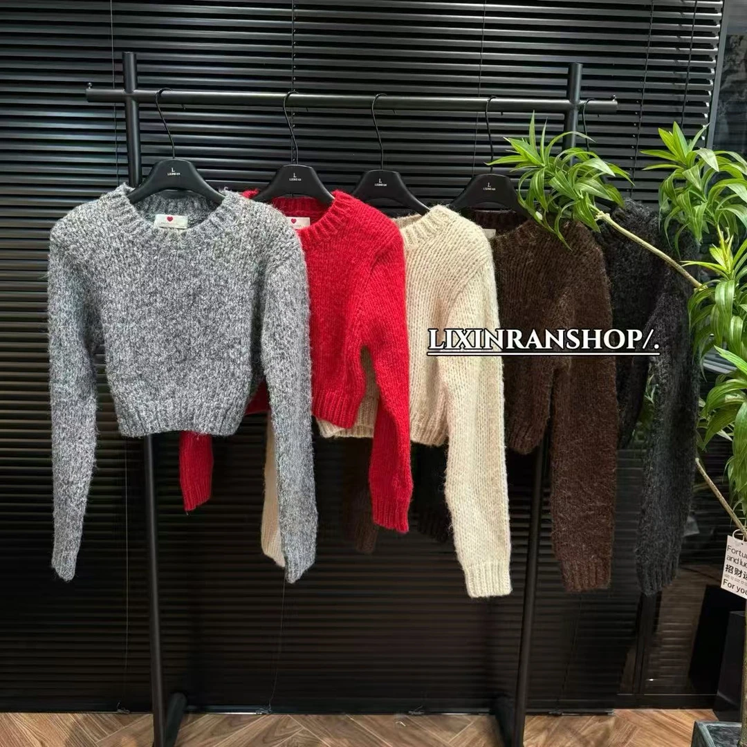 李欣然   【韩女慕斯】 奶呼呼软糯宽松套头慵懒风针织毛衣A1253