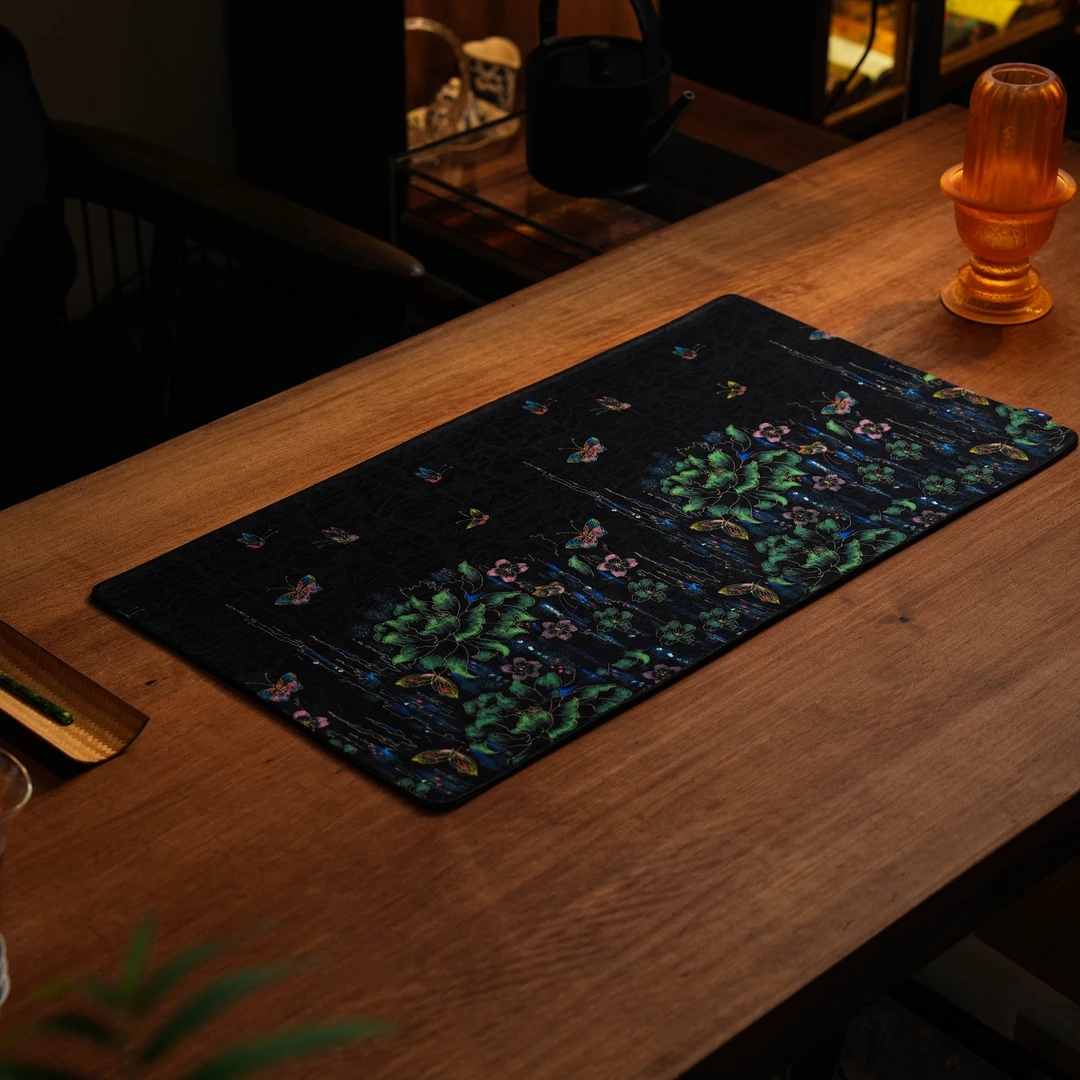 JD0898-紫色牡丹蝴蝶茶席（65*35）