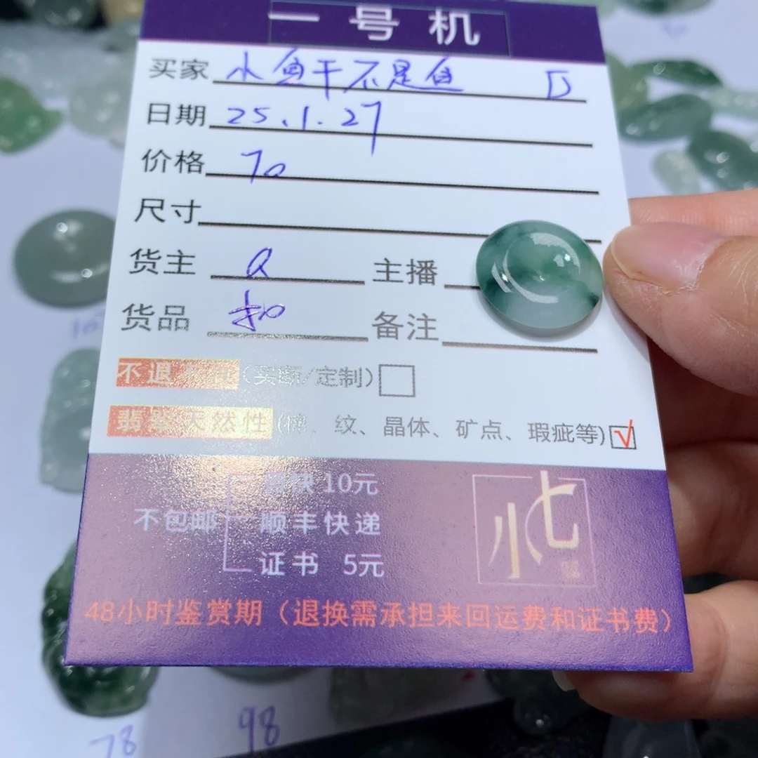 翡翠颈饰未镶嵌小****鱼