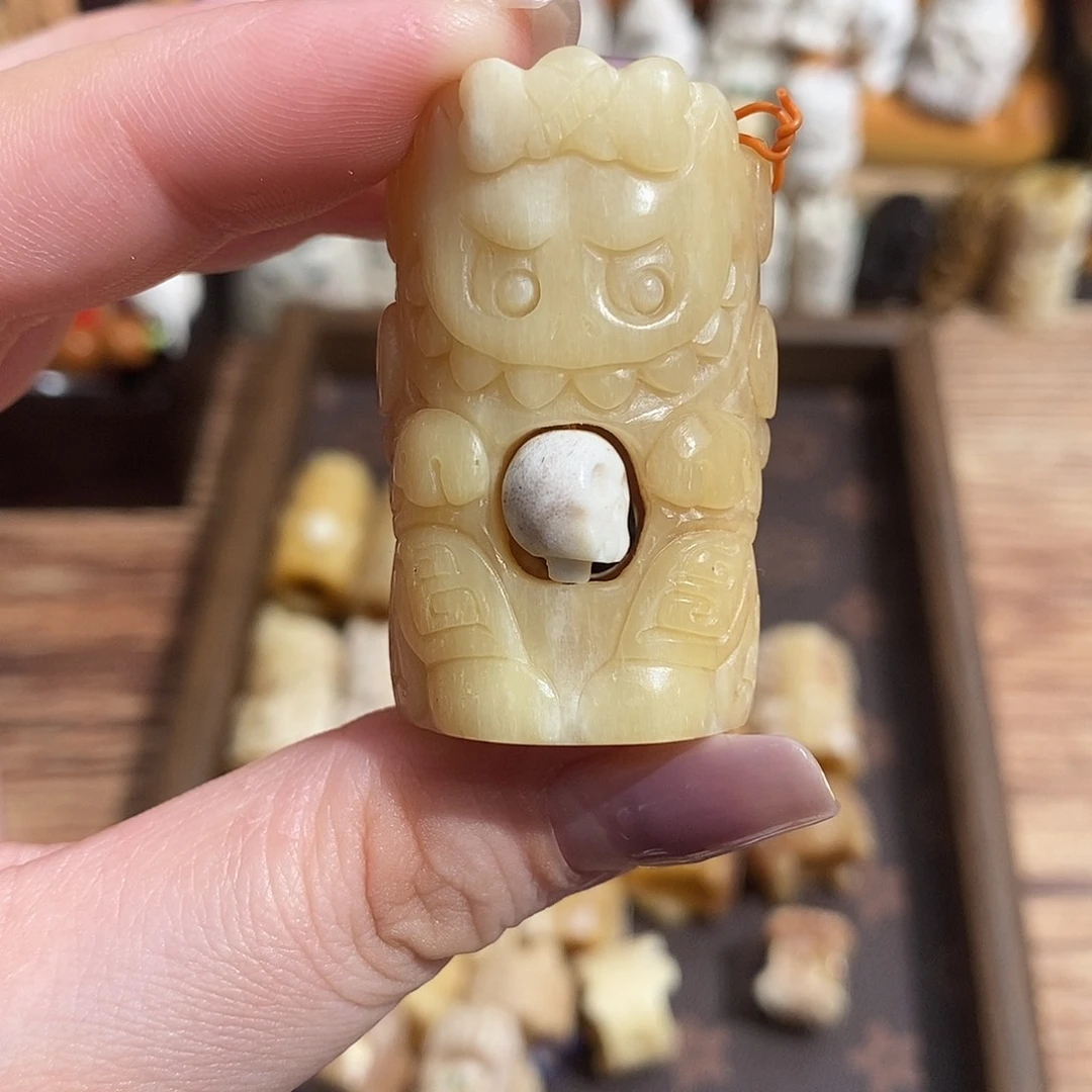 鹿骨把件54号穷奇不退换28.1