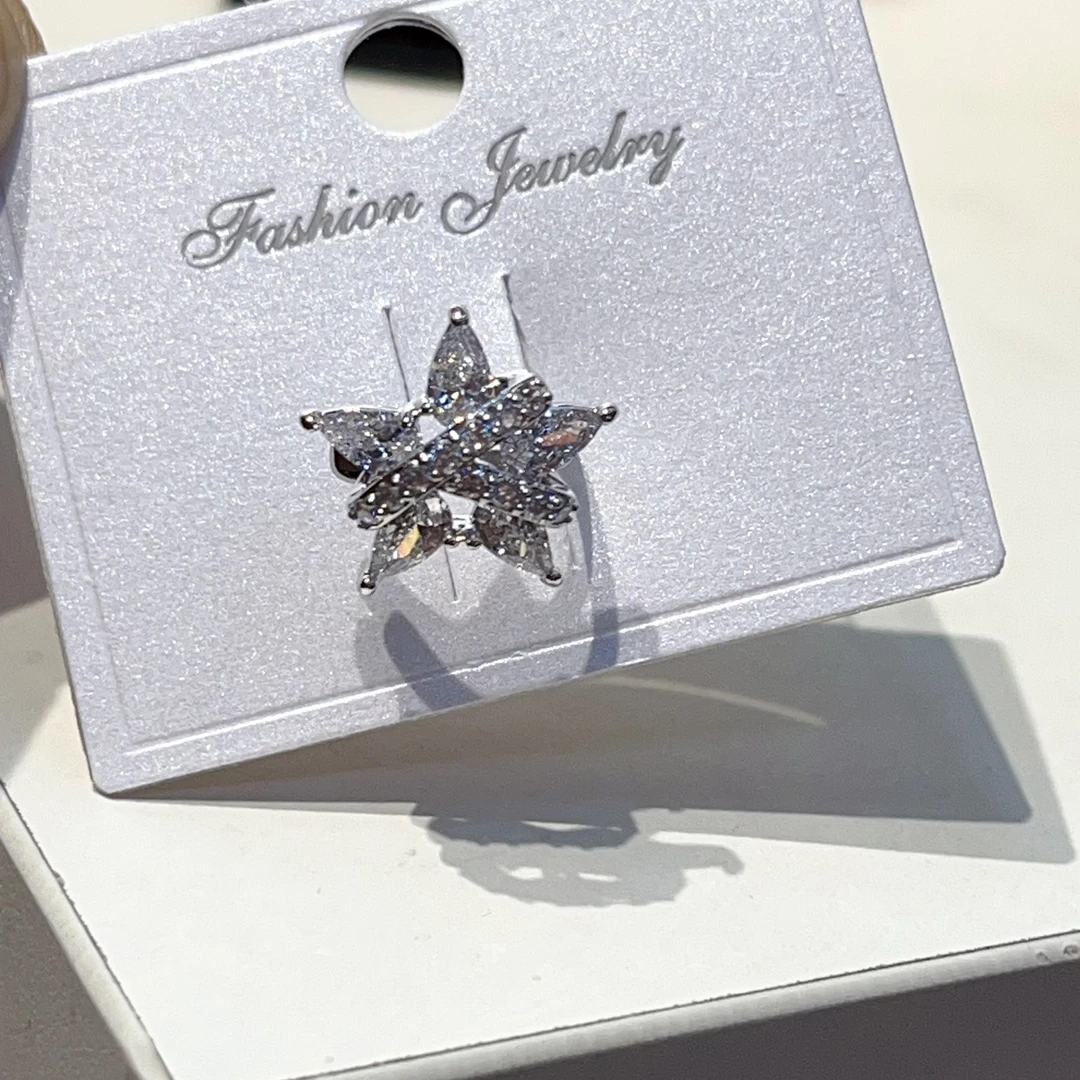 非金属布艺耳饰 S454满镶五角星耳骨夹