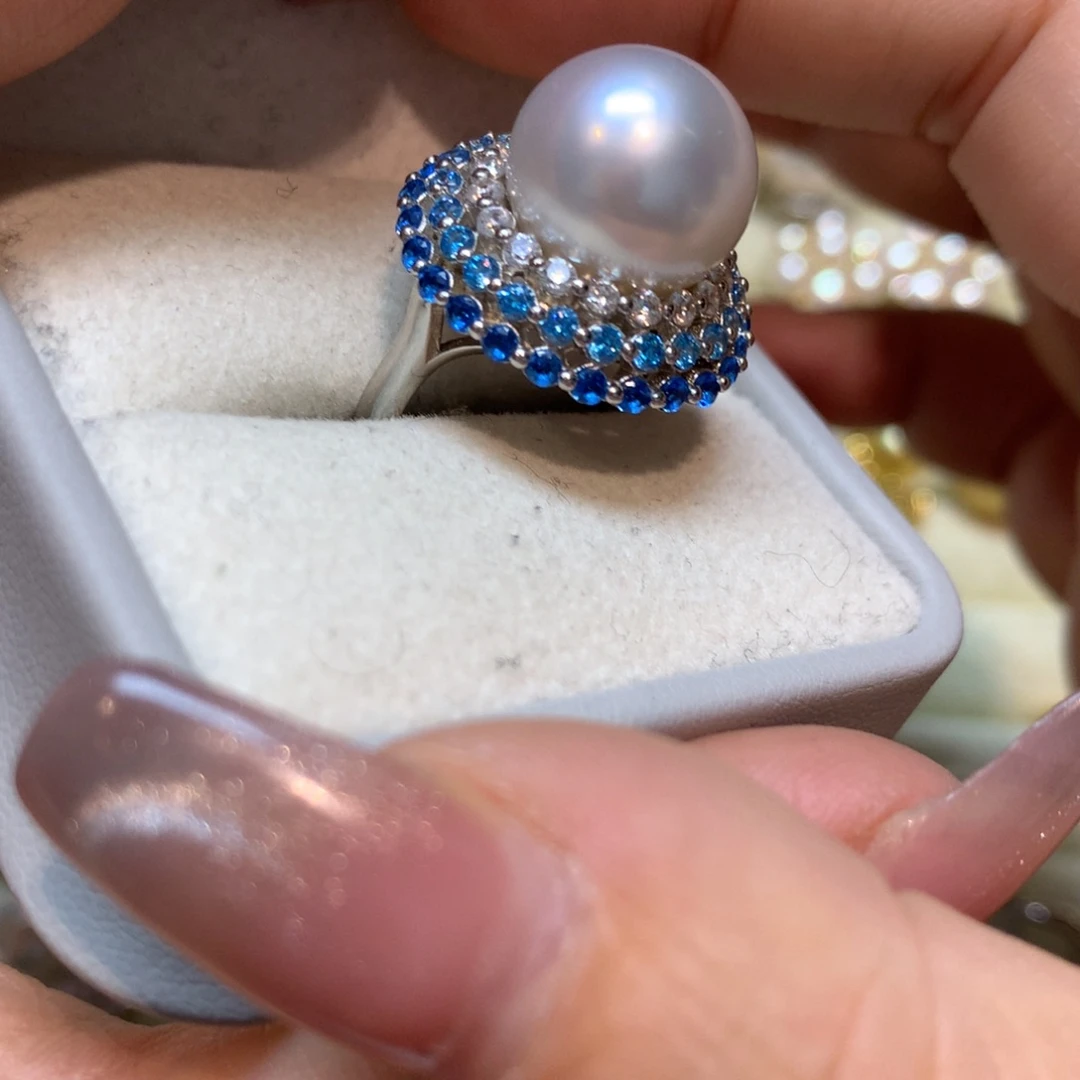 海水珍珠戒指银S925镶嵌