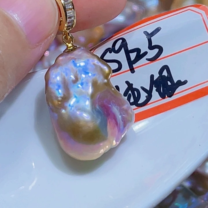 淡水珍珠银S925镶嵌颈饰