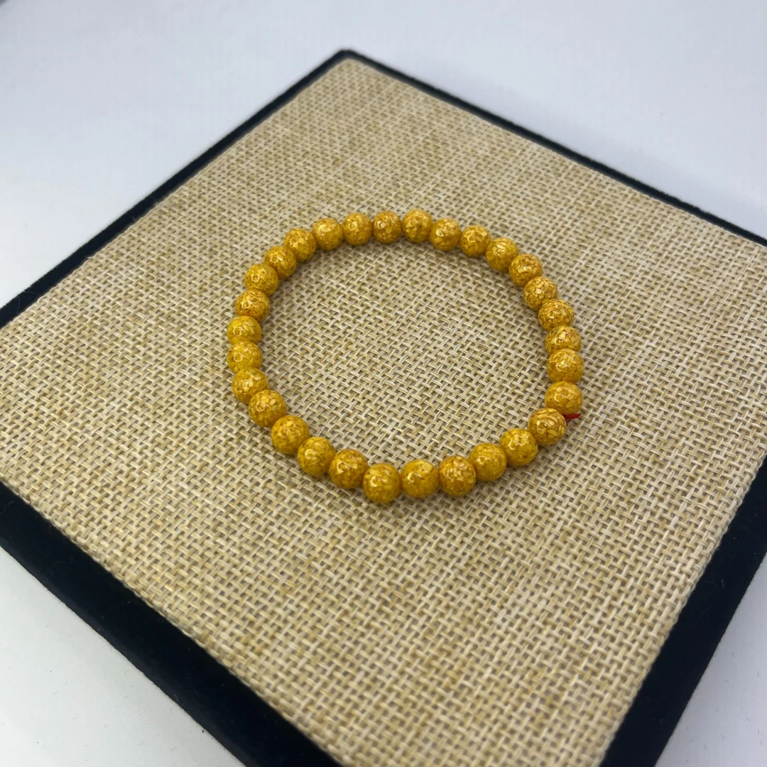 含辰砂工艺品6mm黄晶体素圈xh1003