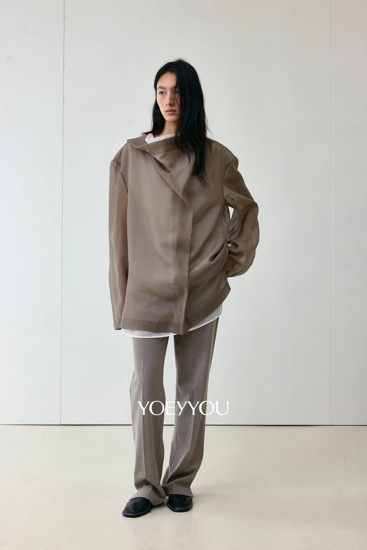 YOEYYOU 25春夏 21174 气质简约堆领飘带衬衫长袖百搭时尚