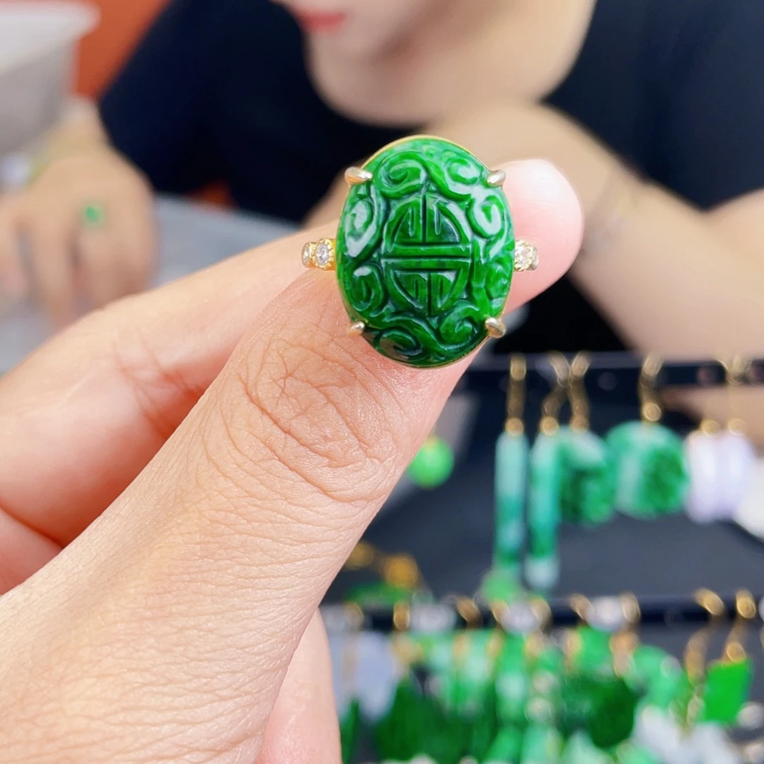 翡翠银S925镶嵌耳饰饰品