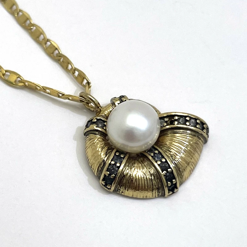 铜合金树脂项链 铜合金项链白色饰品ZE332时尚轻奢项链耳饰套装