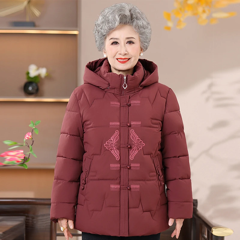 奶奶棉衣中老年人气质冬季棉服女冬装外套妈妈新款厚棉袄保暖衣服