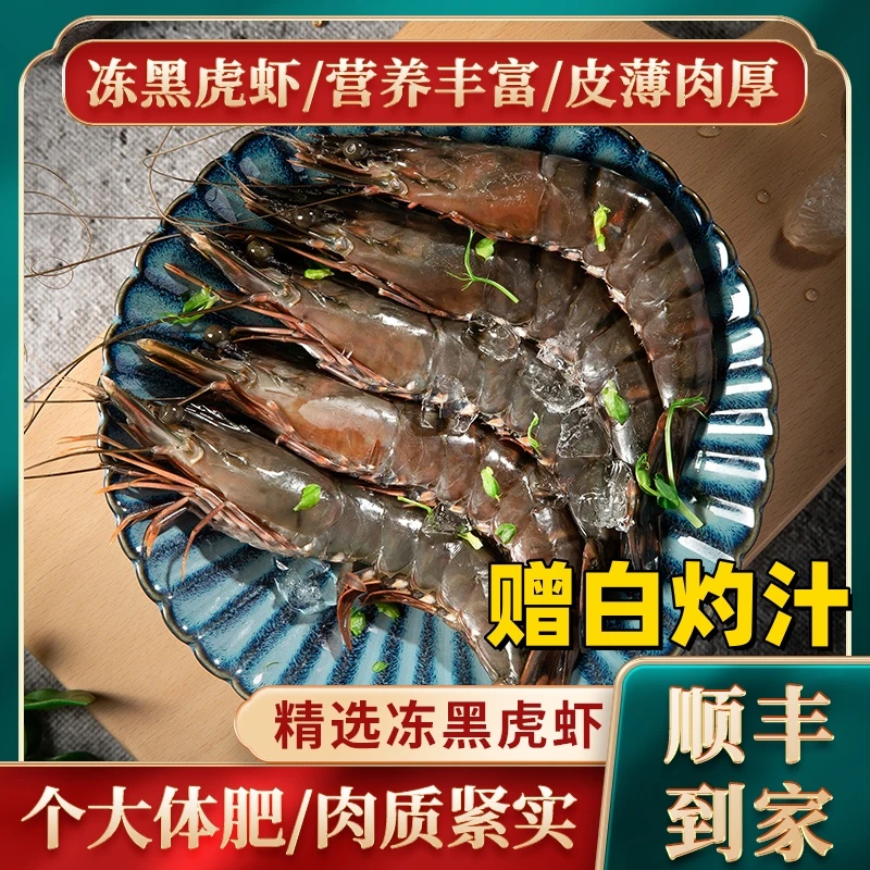 马来西亚进口超大黑虎虾14头左右/斤鲜活冷冻黑虎虾新鲜速冻