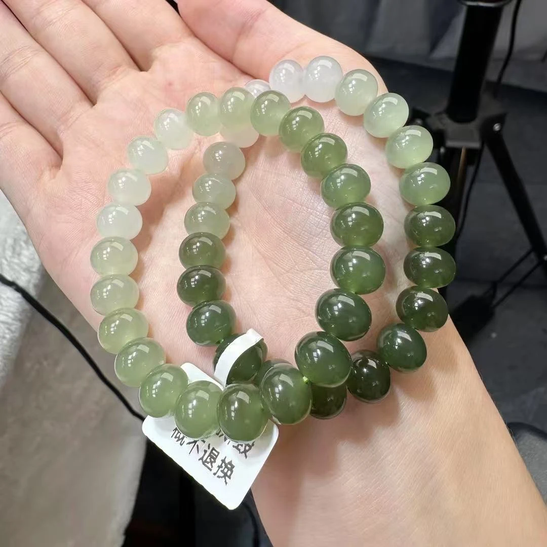 天然正品和田玉J80渐变手串妈妈时尚单圈素圈多色多样性发一串