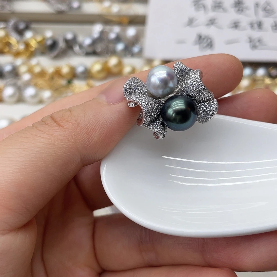 海水珍珠戒指银S925镶嵌