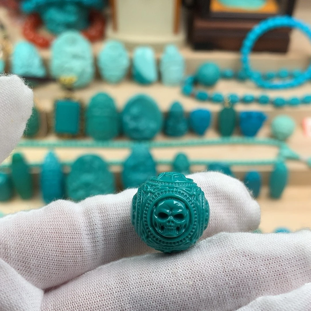 绿松石未镶嵌兽珠卡18