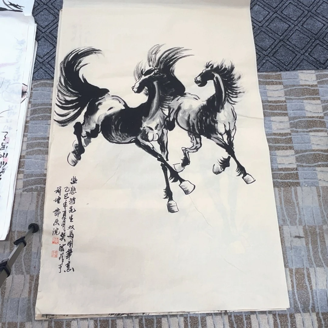国画毛英波老师大斗方花鸟作品旭