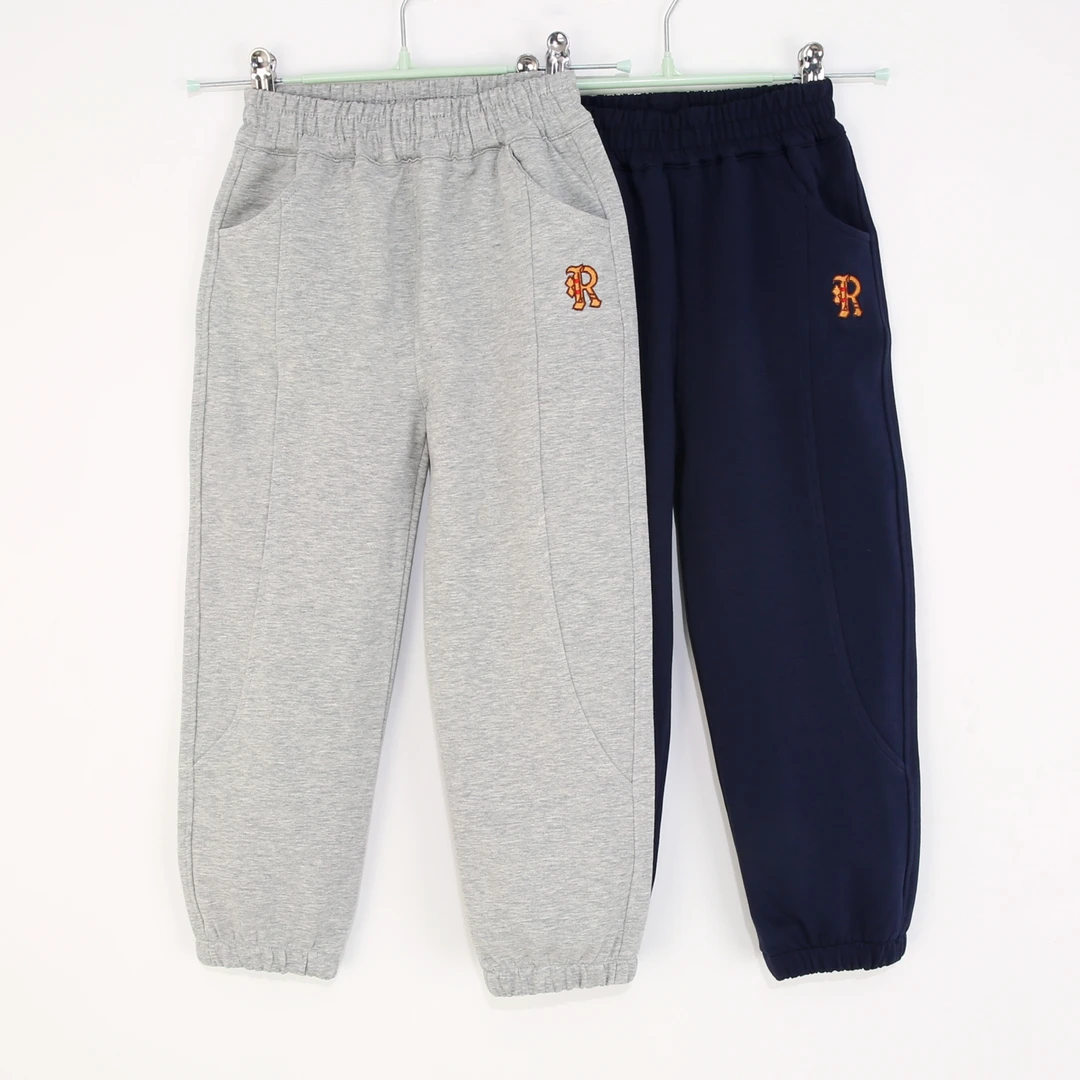 25025春秋新款纯棉儿童卫裤男女童休闲裤中大童即墨区童装工厂