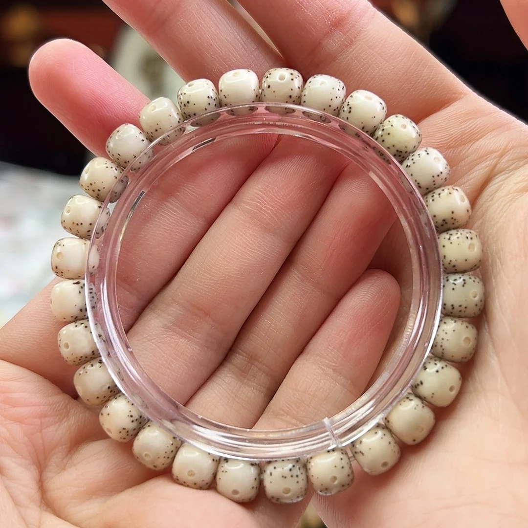 星月菩提手串Fqh8*7糯冰料 通体留白 颗粒星
