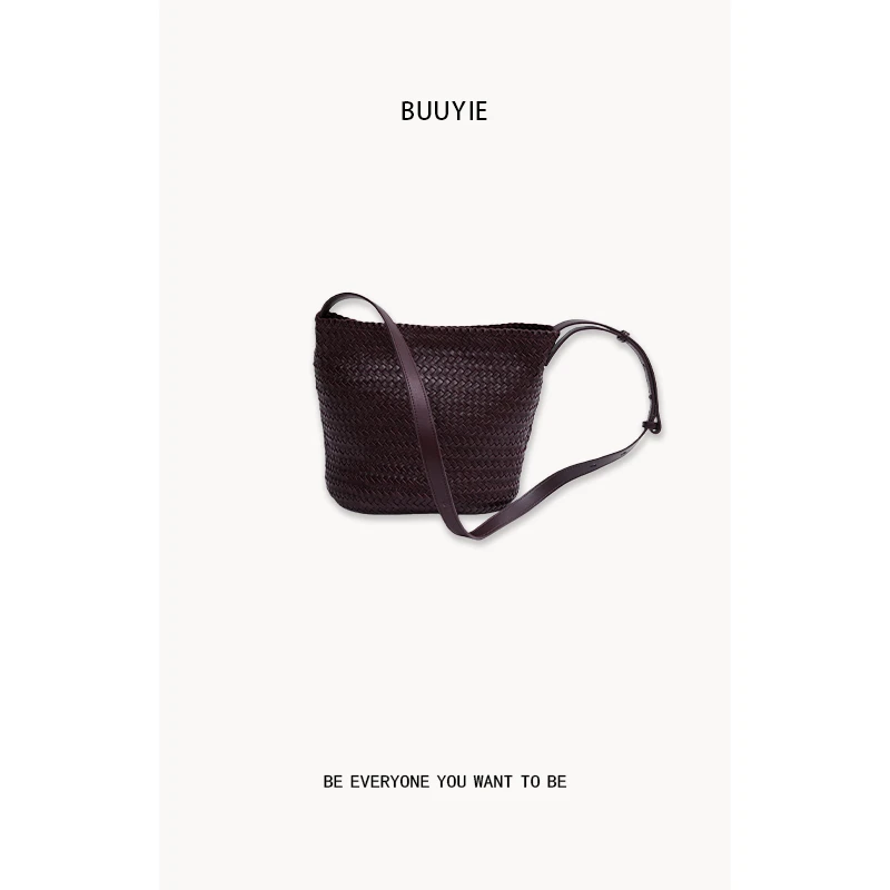 BUUYIE【织语】时尚百搭新款休闲百搭高级编织斜挎包251148