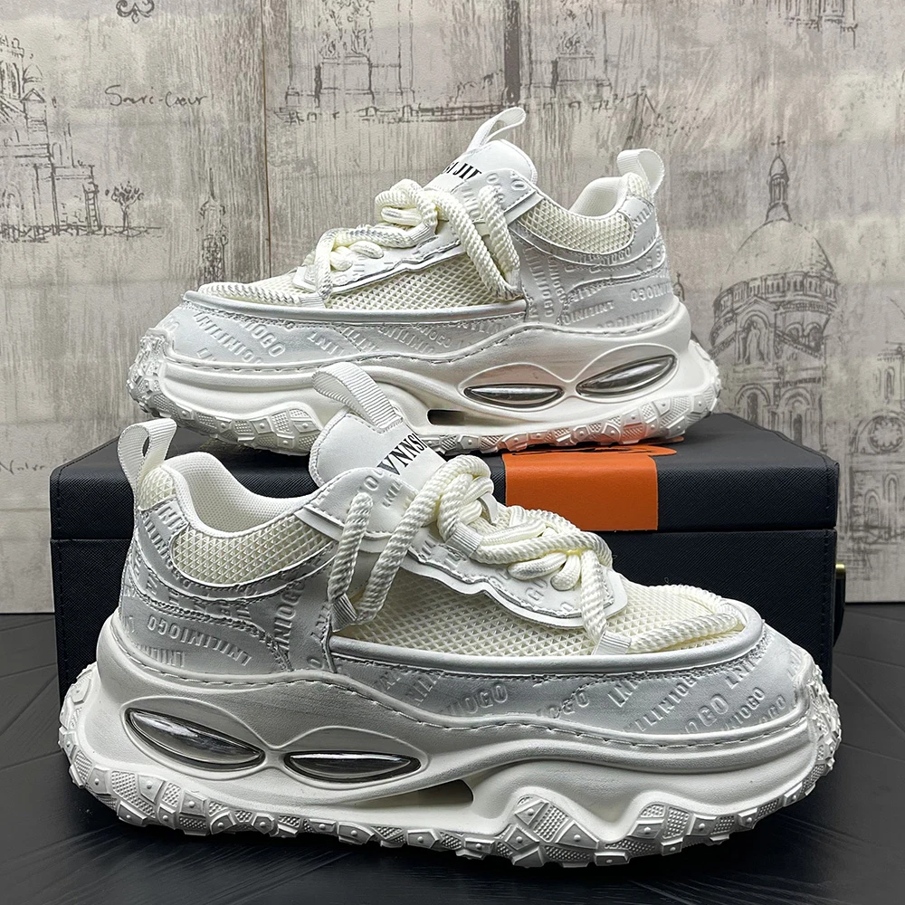 夏季爆款厚底增高老爹鞋男网面透气百搭舒适潮流个性运动休闲男鞋