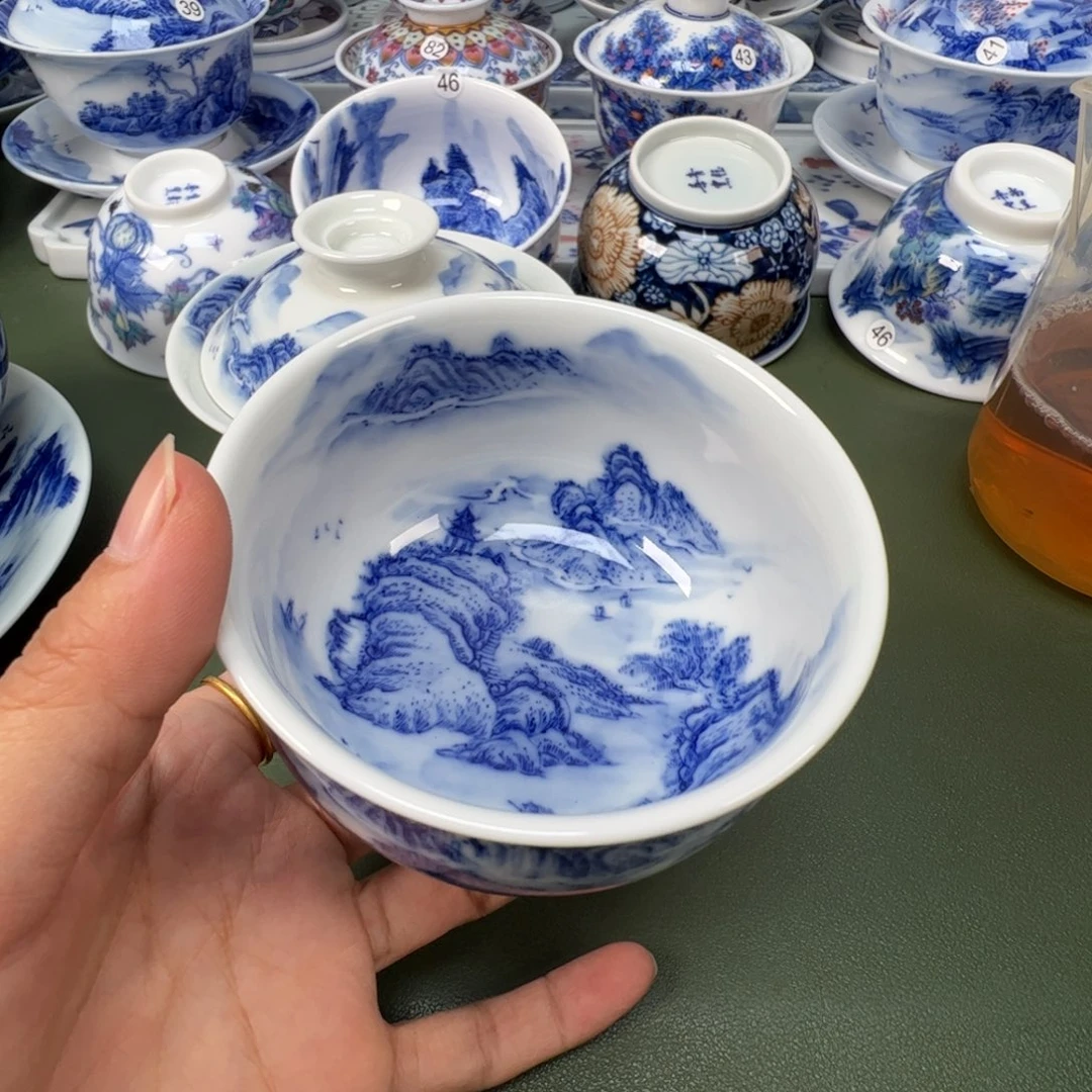 陶瓷景德镇纯手工纯手绘茶具木木52